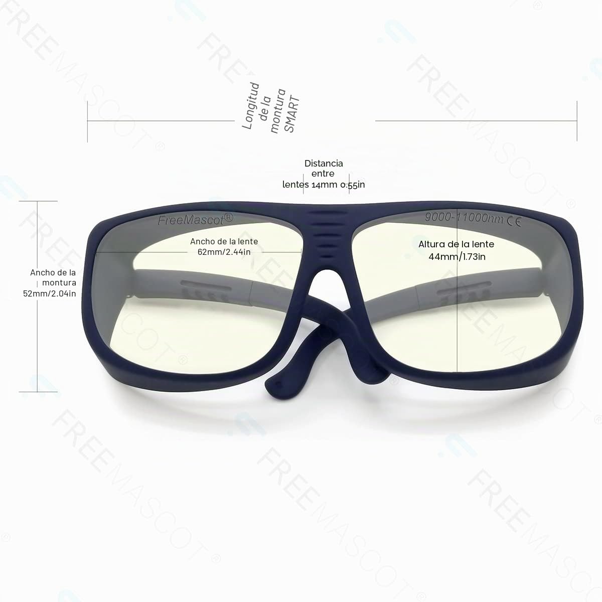 FreeMascot OD 6+ 9000 nm-11000 nm / 10600 nm de longitud de onda CO2 lentes de seguridad láser