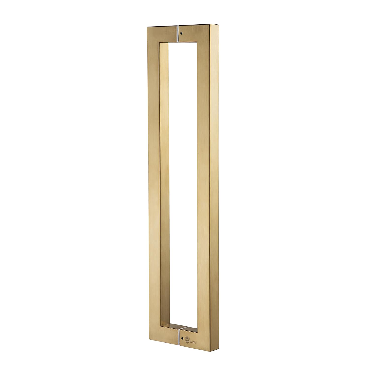 TOGU TG-R3030 - Manija de puerta de acero inoxidable 304 de grado comercial resistente de 600 mm, forma cuadrada/rectangular, 1,2 mm de grosor, acabado dorado satinado
