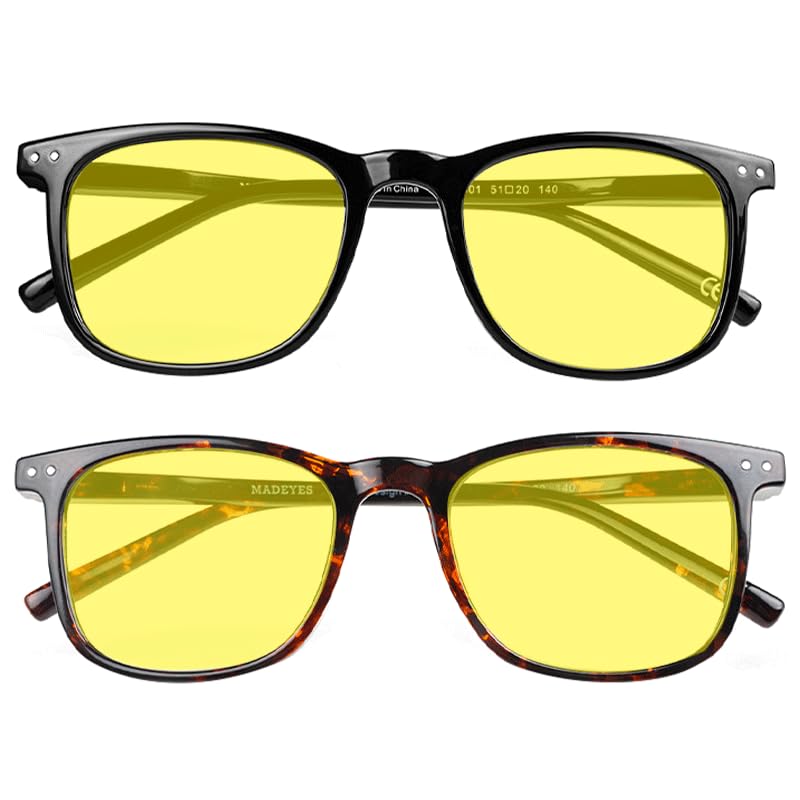 Gafas con filtro de luz azul para ordenador, para hombre y mujer, antideslumbrantes, con protección UV 400, antifatiga ocular, cuadradas, versión nocturna