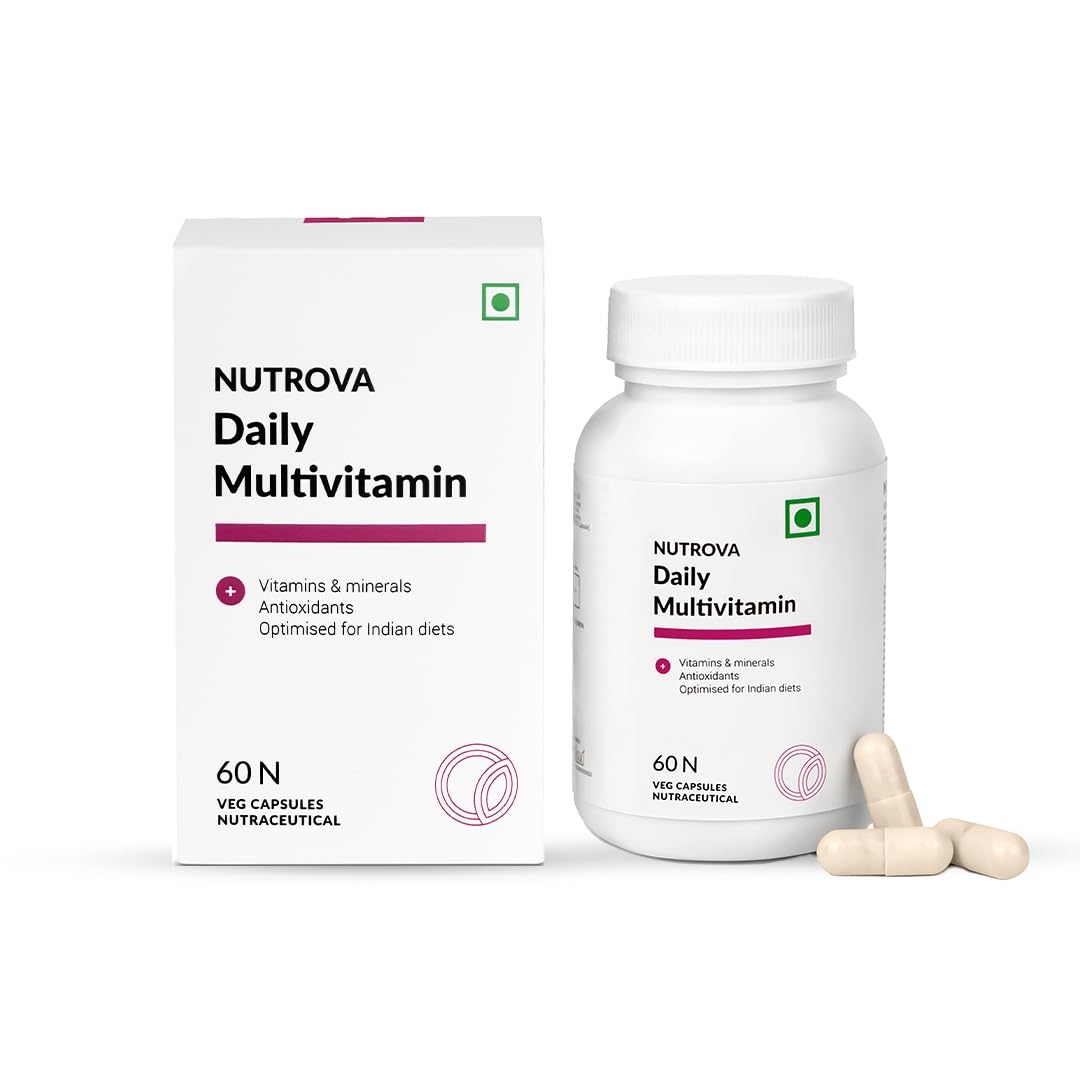 NUTROVA Daily Multivitamin Supplement Optimised for Non-Vegan Indian Diets for Men & Women (60 capsules) containing Lycopene, Vitamin C, Zinc Citrate, Vitamin D3, Vitamin B3 & Vitamin A (B0946N4Q4B) Amazon Price History, Amazon Price Tracker