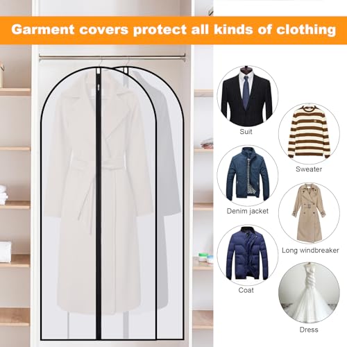 Hejo 2 PCS Long Dress Bags Covers, 60 ×140 cm Dress Bag with Zip, Garment Bags, Transparent Dress Covers Garment Bags - Image 4