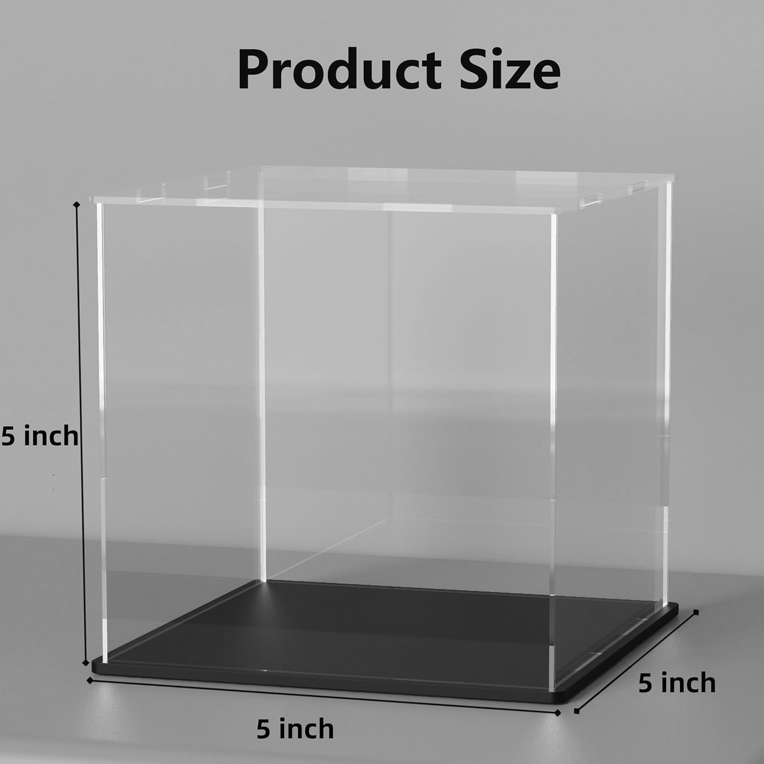 NIYANETAIL DIY DIY Clear Acrylic Display Case | Transparent Box for Collectibles, Action Figures, Models | Countertop Organizer & Dustproof Showcase for Toys Home Décor (5x5x5 Inch Case) 1