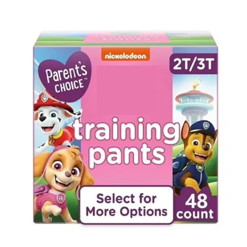 Parents Choice Training Pants for Girls, Size 2T/3T, 48 Count, 360-Degree Stretch Fit