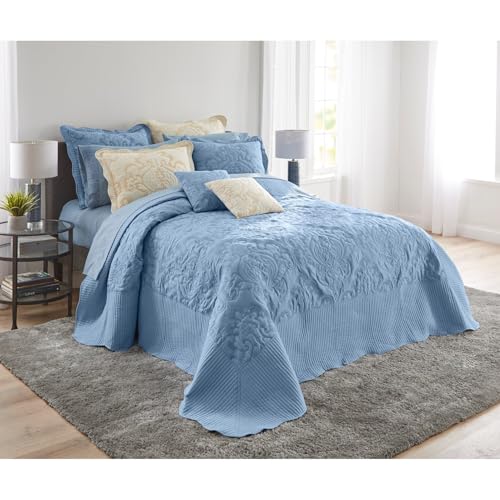 Image of BrylaneHome Amelia Bedspread - Twin, Ashley Blue