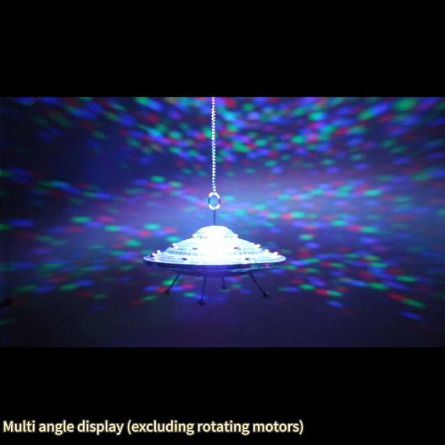 Image of Disco Ball with Elastic Rope UFO Spaceship Mirror Reflective Decorations UFO Space Art Crafts Creative Disco Mirror Ball Handmade Gifts Funny Christmas Decorations(9 * 5INCH)