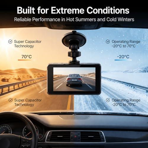 Image of Golens 4K Dash Cam Front and Rear, Super Capacitor, 4K+1080P Dual Car Camera, WiFi App Control, Night Vision, 150 Wide Angle, G-Sensor, 24H Parking Monitor, 3.0 inch IPS, 256GB Support | Q3