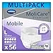 Produktbild MoliCare Premium Mobile Einweghose: Diskrete Anwendung bei Inkontinenz für Frauen und Männer; 8 Tropfen, Gr. L (100-150 cm Hüftumfang), 4x14 Stück