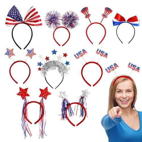 Diadema del Día de la Independencia y accesorios para el cabello de la bandera de EE. UU. 6