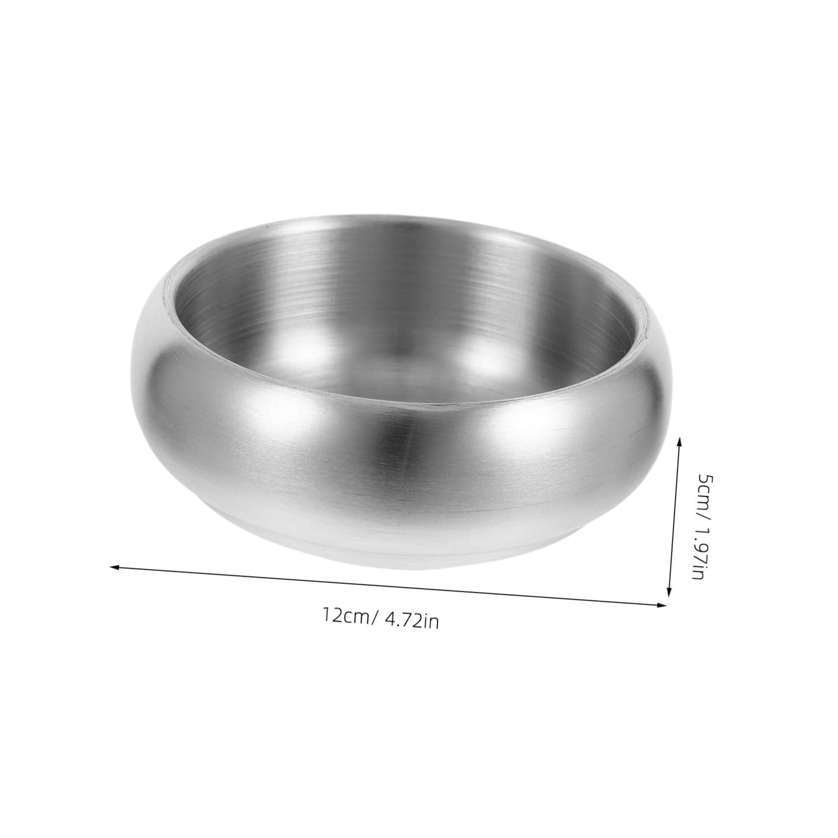 PRETYZOOM 304 Stainless Steel Bowl Insulated Metal Mixing Bowl for Rice Soup Salad Korean Style Heat-resistant 12cm