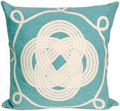 Liora Manne Visions II Ornamental Knot Indoor/Outdoor Pillow, 20" X 20" Square, Blue