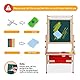 HOMCENT Kindertafel aus Holz mit Papierrollenhalter für Kinder, Doppelseitige Drehbare Kunst Staffelei für Jungen Mädchen, Staffelei Holz Kinder mit Whiteboard, Tafel