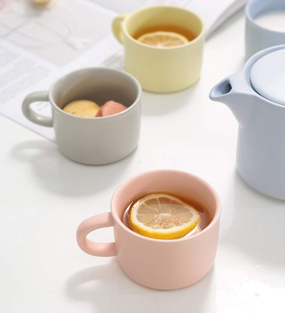 Zestaw filiżanek do kawy europejski kubek ceramiczny gospodarstwa domowego prosty angielski zestaw do podwieczorku kubek cukierki kolor znak kubek