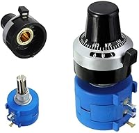 Vista 3 de Resistencia de 2K Ohm Potenciómetro de 10 giros Potenciómetro de precisión ajustable de 2 W bobinado de alambre multigiro con dial de conteo de 10