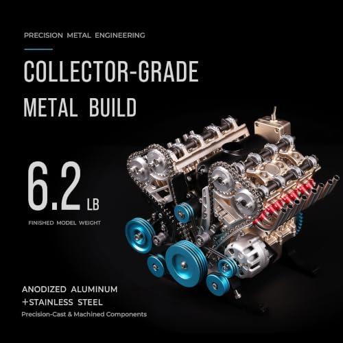 Image of TECHING Metal V8 Engine Model Kit that Works