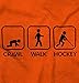 Brisco Brands Crawl Walk Hockey Street Sign Humor Toddler Boy Girl T Shirt Orange