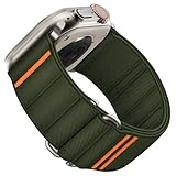 [Suitisbest] コンパチブル アップルウォッチ バンド ナイロン 41mm 40mm 38mm 42mm(Series 11 10) Apple Watch Ultra3/2/1 バンド スポーツ Apple Watch ベルト 通気 アルパインループ Series 11/10/9/8/7/SE/6/5/4/3/2/1 ウルトラ 運動 軽量 耐久性 防汗 男性 メンズ アーミーグリーン