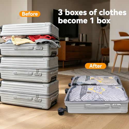 Image of 15-Pack Vacuum Bags for Travel with Wireless Rechargeable Pump, Carry-on Size Compression Packing Bags for Luggage & Suitcase, Space Saver for Clothes & Clothing, 15 Combo Travel Size, Fast 3S Vacuum