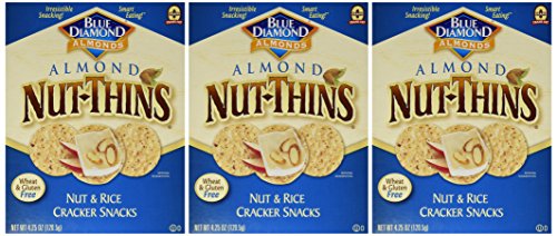 Blue Diamond NutThins Cracker Snacks, Almond, Boxes, 4.25 oz, 3 pk