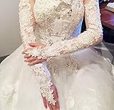 hochzeit handschuhe lang Projekttyp: Brauthandschuhe JHLWLS Hochzeitshandschuhe Braut-Spitze-Hochzeits-Handschuhe Verlängerten Brauthandschuh-Weißes Elfenbein-Fingerloses Langes Hochzeits-Zubehör