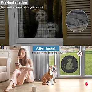   Pet-Screen-Door-for-Pet-Pet-Door-for-Screen-Door-Frame-Size-is-125-12-Inch-Patent-Desigh-Pet-Screen-Door-with-Lockable-Magnetic-Flap-for-Pet-Door-Black