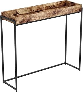 Safdie & Co. Table 35L Brown Reclaimed Wood Sunken Tray, 12D x 39.5W x 35.5H in