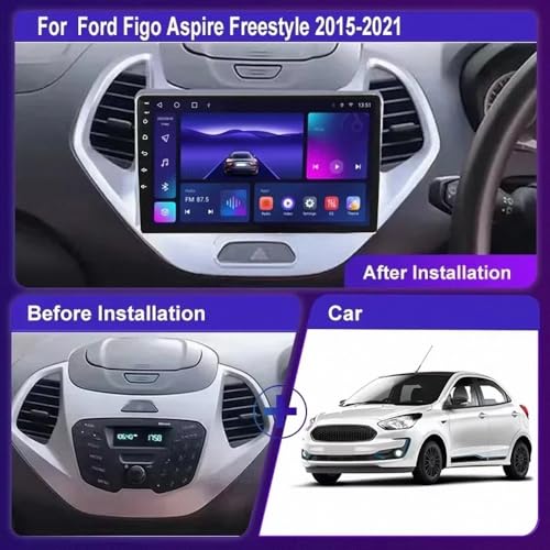 Radio de Coche para Ford Figo Aparca sin Rozaduras con Cámara Trasera HD 2