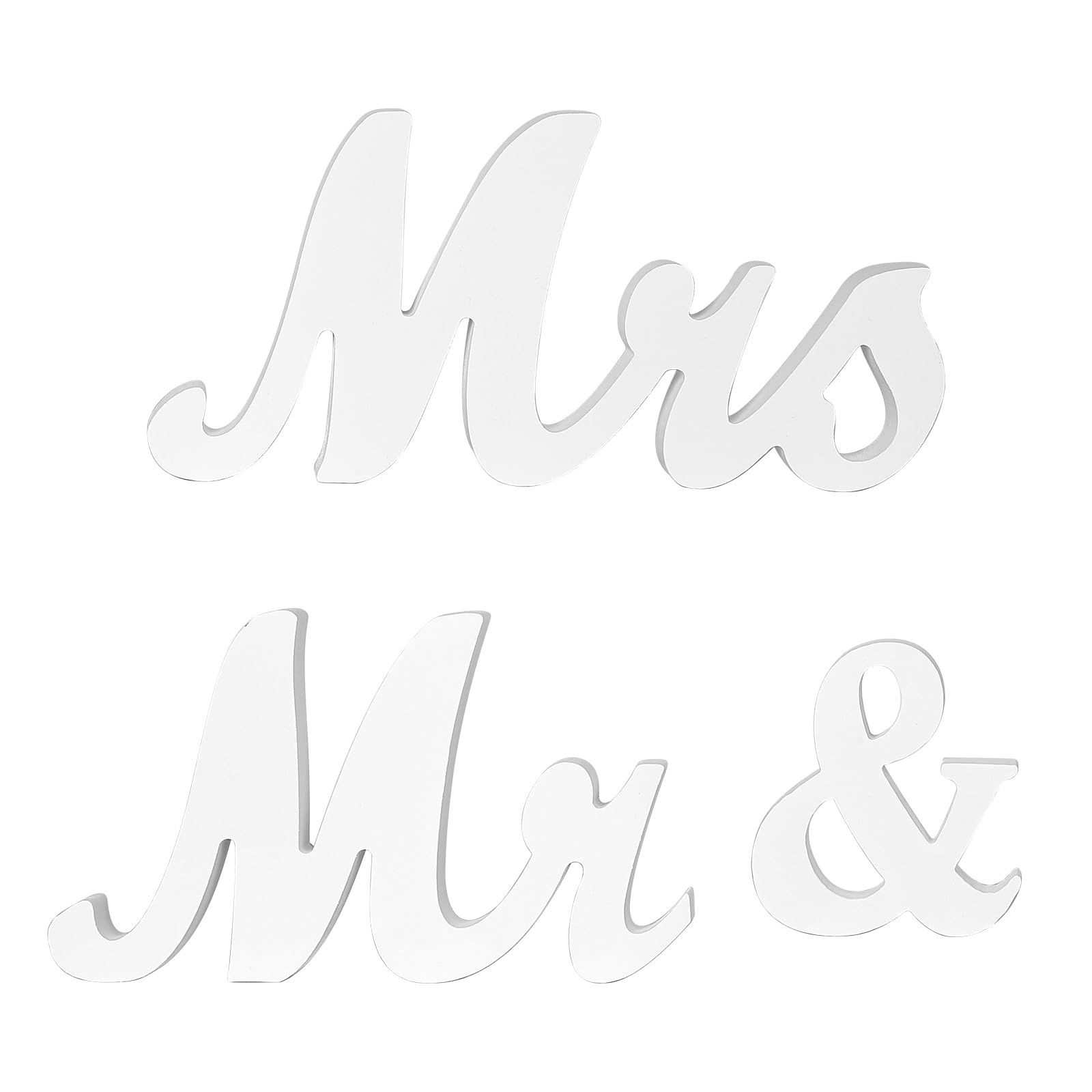 Lidzopas Rustic Freestanding Mr & Mrs Sign, Large White Wooden Letters for Wedding Table, Just Married Party, Reception Decor, Vintage Photo Prop, Sweetheart Table, Anniversary Home Decoration