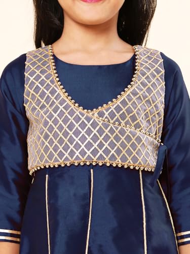 Image of A.T.U.N. (ALL THINGS UBER NICE) Girls Woven Design Gota Jacket Maxi Anarkali Gown