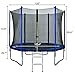JOYMOR 8FT 10FT Trampoline with Enclosure Net and Ladder, Outdoor Backyard Recreational Trampolines for Family Fun (10FT, Blue)
