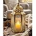 VELA Lanterns Moroccan Candle Lanterns Decorative Set of 3 for Floor, Ramadan Decorations, Indoor Home Decor, Outdoor Patio or Porch, Weddings, Gold