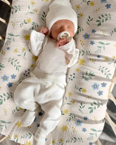 Image of Muslin Baby Lounger Cover 2 Pack, Soft Breathable Newborn Lounger Pillow Cover for Boys Girls Infant (Spring Garden)