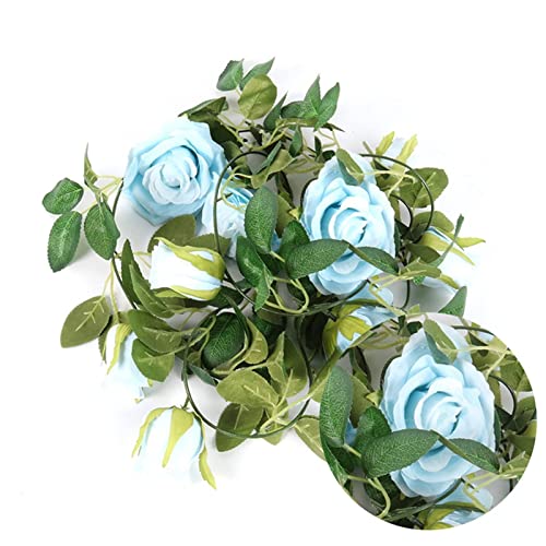 Générique Guirlande De Noël Fleurs Artificielles Rose Ivy Vigne Décoration De Mariage Real Touch Chaîne De Fleurs en Soie Maison Suspendue Guirlande Fête De Mariage Décor 2m Guirlande