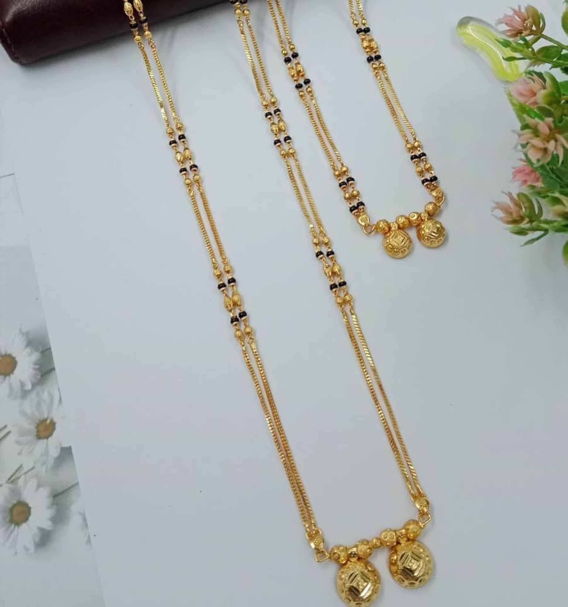 Ranisarkar Jewellery Double Chain Short & Long Mangalsutra