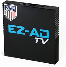 EZ AD TV Digital Signage Player, Digital Signage 4k Player Kit, Auto-Post Content, Cloud-Controlled, Add Your PowerPoint Presentation, Free Plan & Mobile App, Thousands of Templates