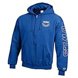 Elite Fan Shop Florida Atlantic Owls Full Zip Hooded Sweatshirt Letterman Blue - Large