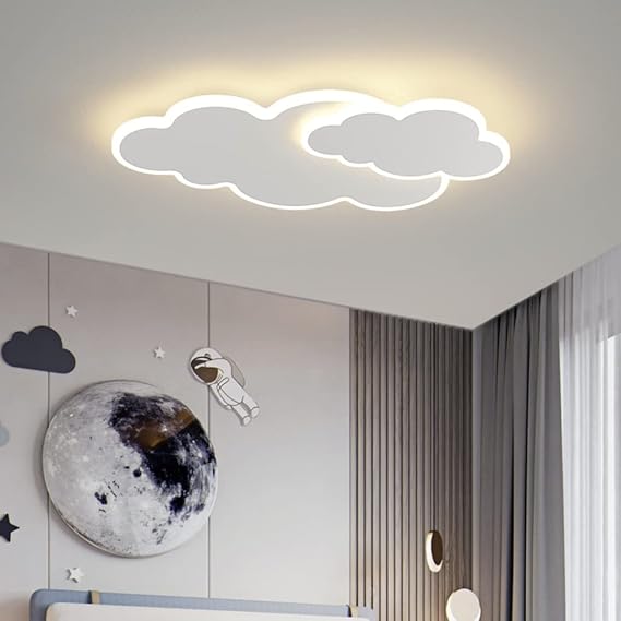 Cloud Ceiling Light 3D LED Cloud Ceiling Lamp with 2 Cloud, Chandelier for Children's Room Living Room, Boy, Girl Bedroom, 3 Lighting, 30W