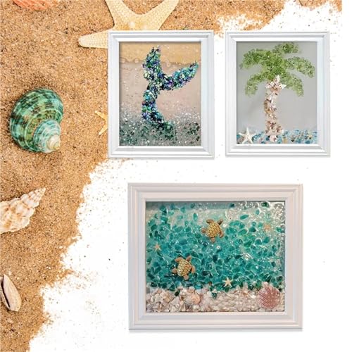 Sea Glass Art Kit, DIY Mosaic Arts and Craft Kits Ocean Painting Kit,DIY Resin Beach Art Kit, Resin Beach Art Kit for Home Decoration, Resin Sea Glass Art Kit(Claw Heart) by LYJZYXGS - Image 5