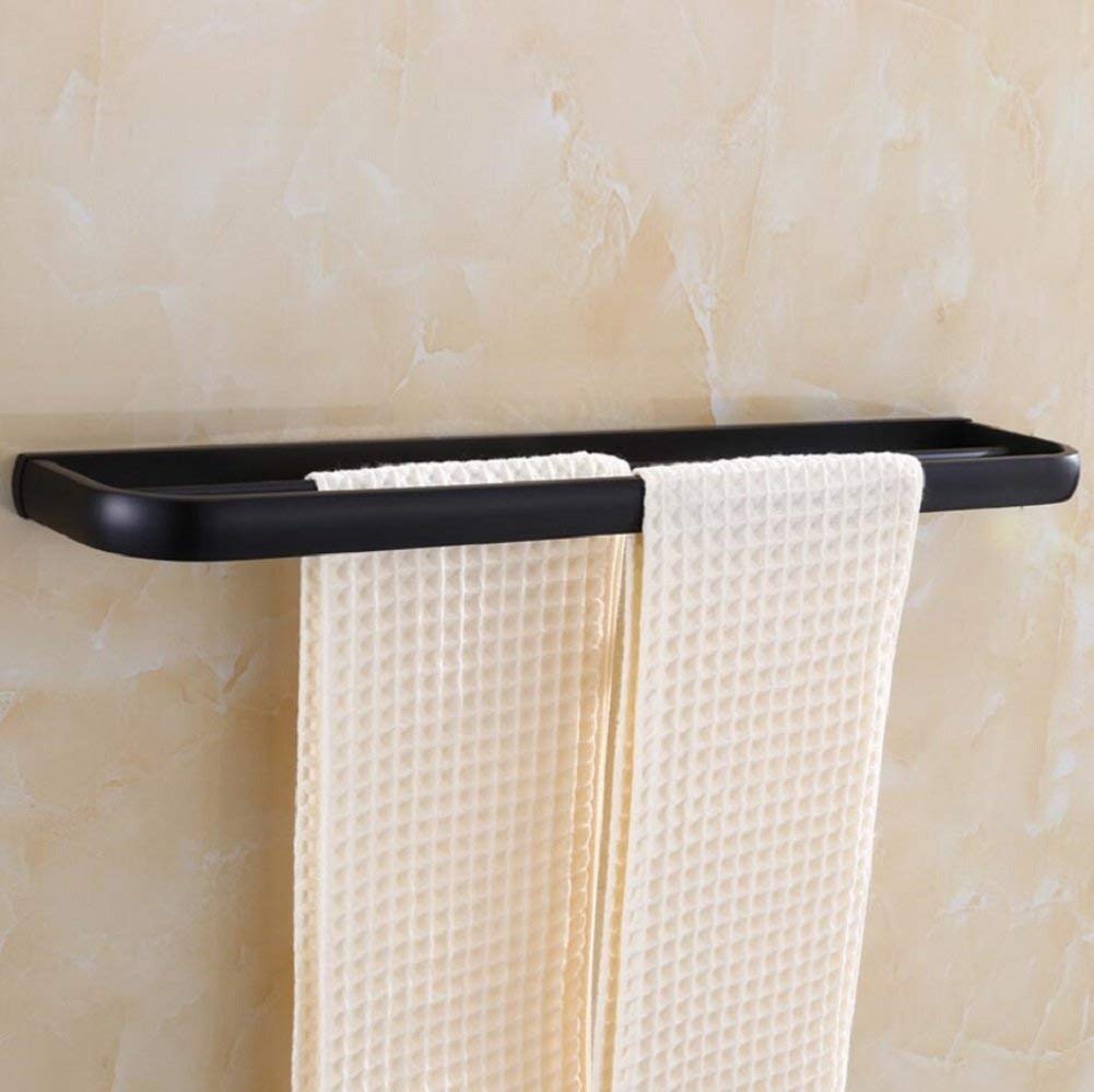 Porte-serviettes double couche noir fini les supports fragiles