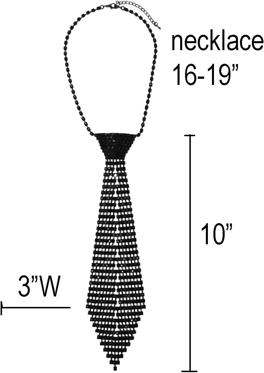 Rosemarie & Jubalee Women's Stunning Jewlery Tie Crystal Rhinestone Necktie Necklace