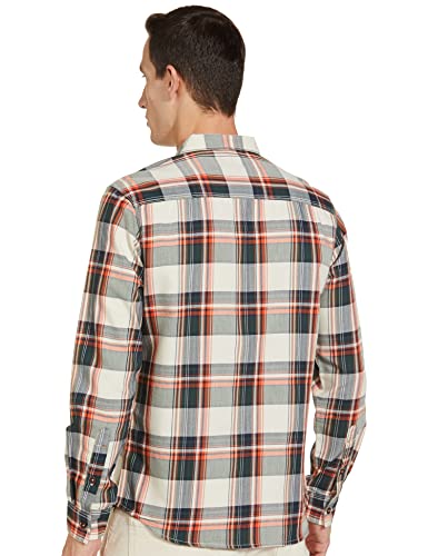 Image of THE INDIAN GARAGE CO Men Slim Fit Checkered Full Sleeves Cutaway Collar Cotton Casual Shirt