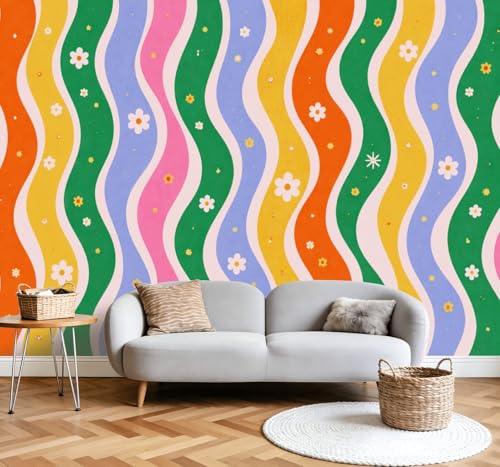 Wall Mural Peel and Stick Abstract Modern Seamless Bright Colorful
