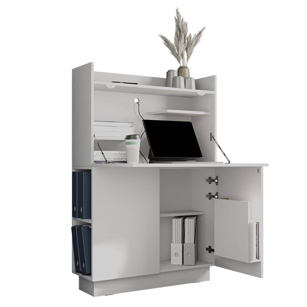 Vicco Scrivania Alena, Bianco, 85 x 27 cm | adatto per lavorare in modo salvaspazio e per un'organizzazione ordinata