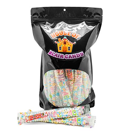Smarties Candy Necklace - 50Ct In Resealable Standup Candy Bag - Individually Wrapped - Classic Flavors - Stretchable Hard Candy Necklace - Old Fashioned Candy - Retro Party Candy #TOP1
