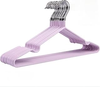 Non Slip Clothes Hangers Space Saving,Metal Hangers 10 Pack, Heavy Duty Rubber Coated Wire Hanger for Coat, Shirt, Dress, Heavy Duty Adult Hanger(Purple)