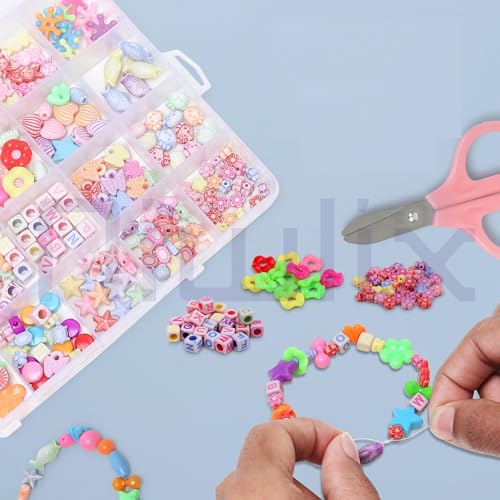 Image of Niwlix Bracelet Making Kit, Colorful Jewellery Making Kit for Kids DIY Bead Set Making, Toys for Girls Age 6-12 Years Old Gifts for Girls