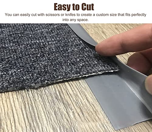 Carpet to Wood Carpet Edge Trim, Extra Long Floor Transition Strips Self-Adhesive, Fixed Rug Carpet Edge Binding/Flooring Edge Protector(Black,Length-2m(6.5ft))