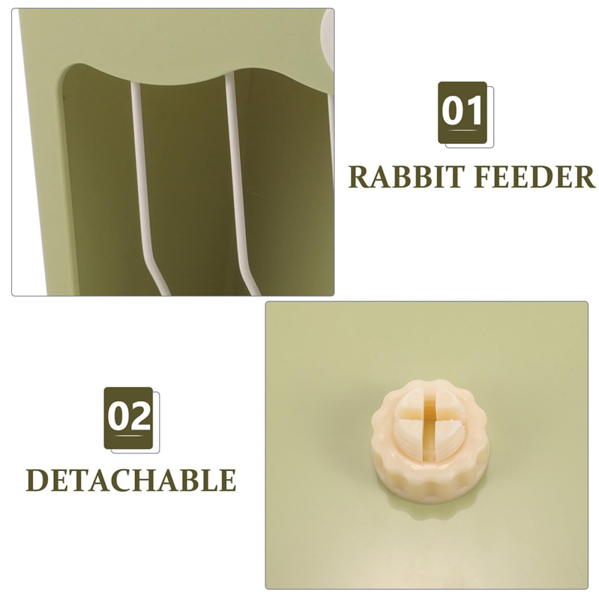 ibasenice Lot de 2 Mangeoires à Foin en Plastique Vert pour Hamster et Cochon D’Inde, Garde la Nourriture Propre et Bien Organisée Cage