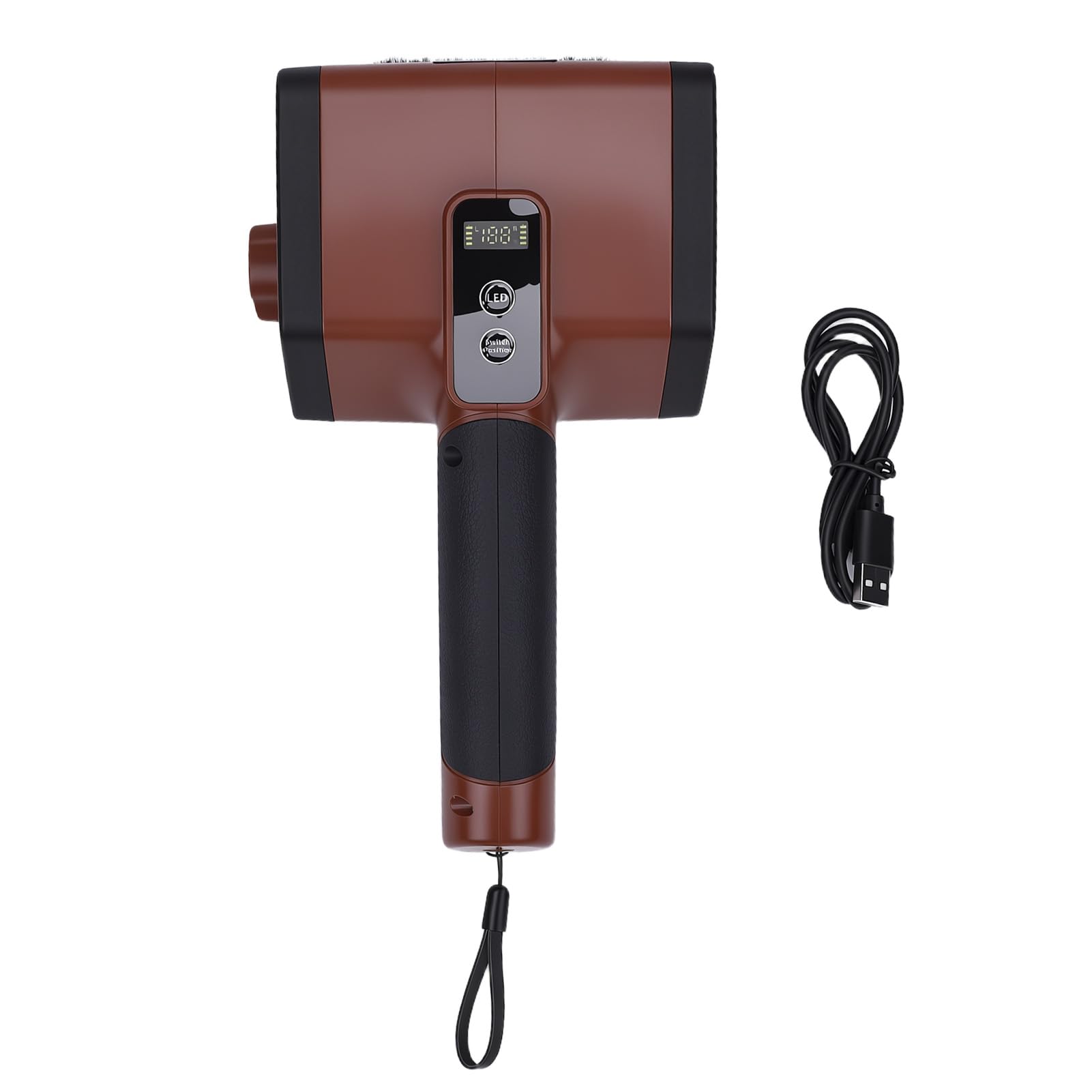 Sxhlseller Spazzola per Barbecue con Luce a LED, Detergente per Griglia Elettrica Ricaricabile |Lavapavimenti Rotante in Acciaio Inossidabile 304 Antispruzzo con Impugnatura Ergonomica per Uso Esterno