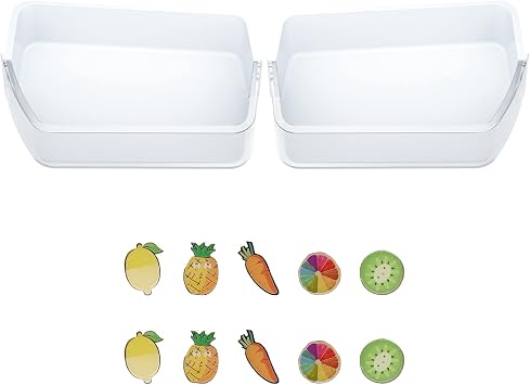 Rimous DA97-12650A Refrigerator Door Shelf Door Bin Basket Right and DA97-12657A Door Bin Refrigerator Door Bin Shelf Left