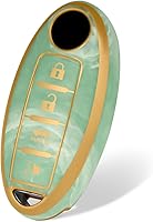 Vista 19 de Funda para llave de TPU suave con patrón dorado, protección de 360 grados, compatible con Nissan Altima Coupe Armada GTR Maxima Murano Cross